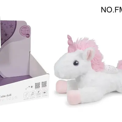 Proector rotativ si jucarie interactiva bebelus Unicorn 2 in 1