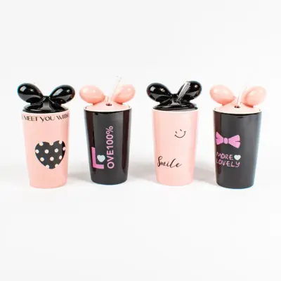 Cană ceramica Mause black-pink 450ml