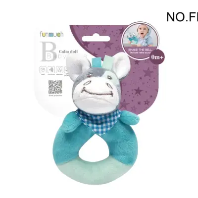 Jucarie de pluș Bebelus inel Vacuta (blue)