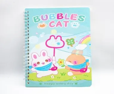 Caiet Bubles cat cu spirala 143*208mm 60 file
