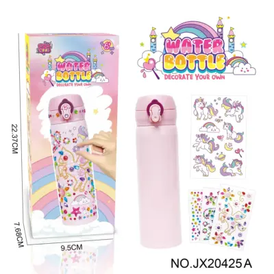 Set de arta DiY cu sticla si accesorii inclise Water bottle (pink)
