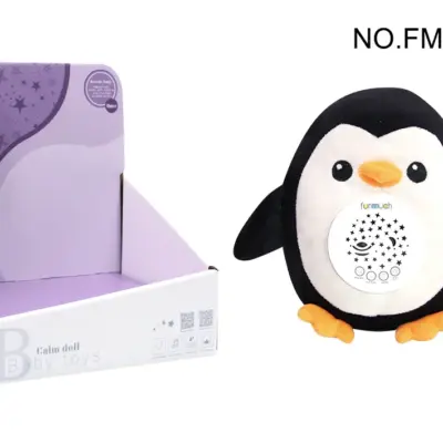 Proector si jucarie interactiva bebelus (10 melodii) Pinguin 2 in 1