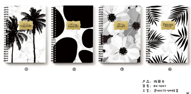 Notebook Flower Black Print 25*18  80 file
