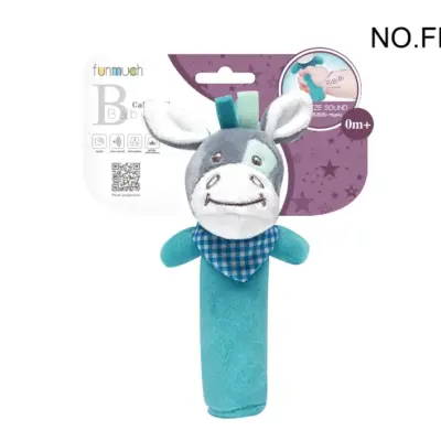 Jucarie de pluș Bebelus baston Vacuta (blue)